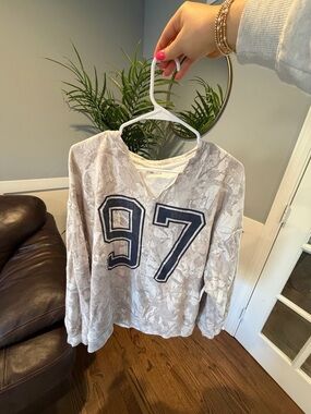 Hollister Light Gray Washed Crewneck Pullover